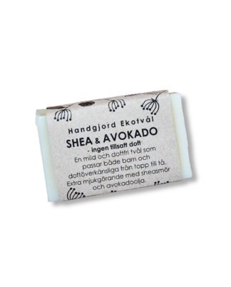 Ekologisk Tvål - Shea & Avokado (ingen tillsatt doft), 40g Liten tvål